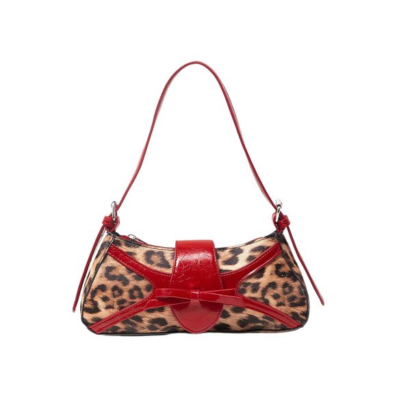 Pu Leather Shoulder Bag Buckle Top Handle Underarm Bag Bow Vintage T_T - Picture 1 of 6
